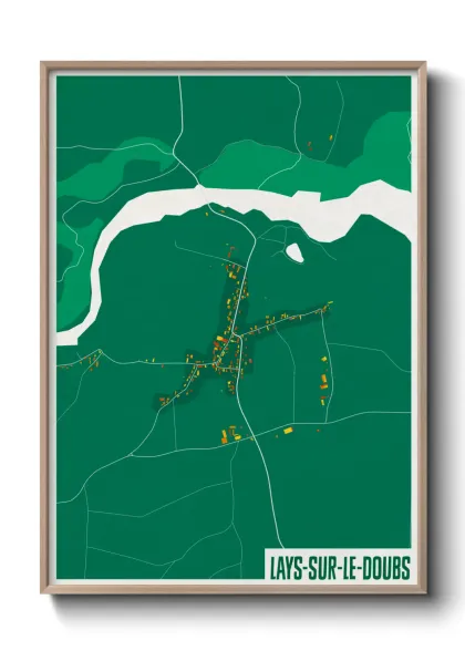 Une affiche de carte sur Lays-sur-le-Doubs