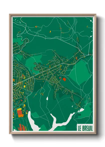 Une affiche de carte sur Le Breuil