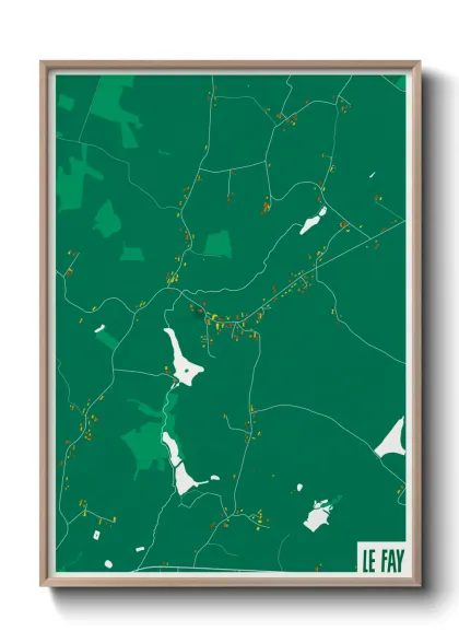 Une affiche de carte sur Le Fay