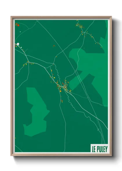 Une affiche de carte sur Le Puley