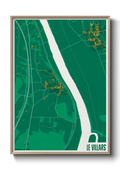 Une affiche de carte sur Le Villars