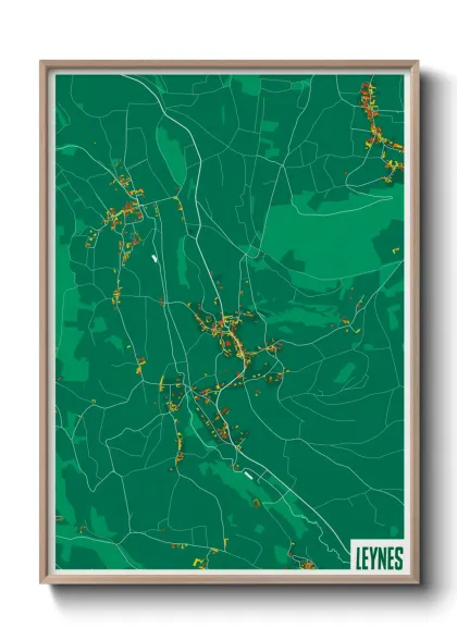 Une affiche de carte sur Leynes