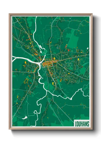Une affiche de carte sur Louhans