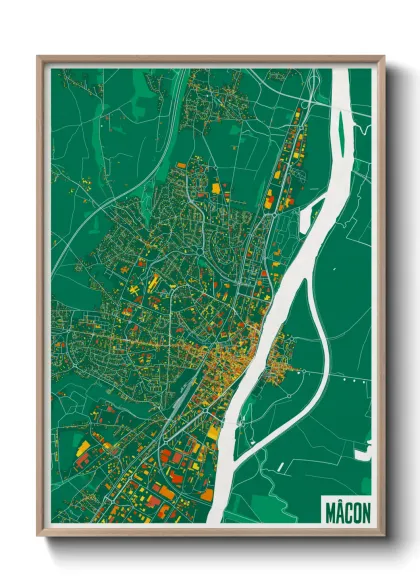 Une affiche de carte sur Mâcon