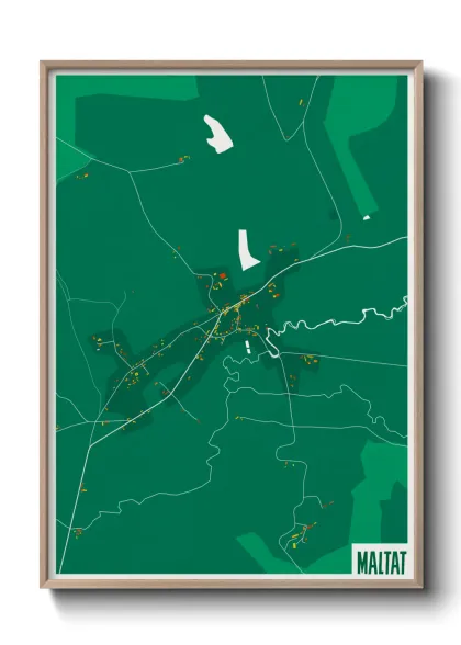 Une affiche de carte sur Maltat