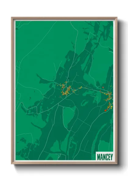 Une affiche de carte sur Mancey