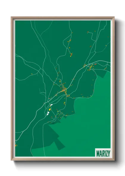 Une affiche de carte sur Marizy