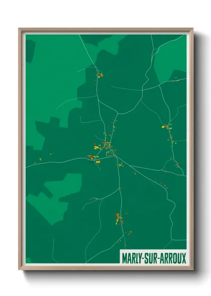 Une affiche de carte sur Marly-sur-Arroux