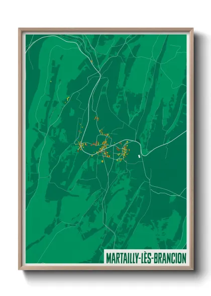 Une affiche de carte sur Martailly-lès-Brancion