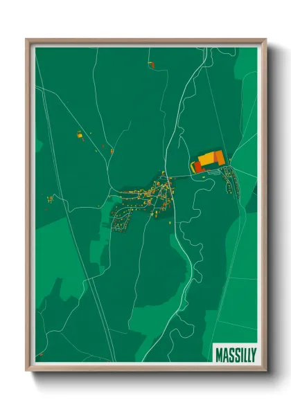 Une affiche de carte sur Massilly