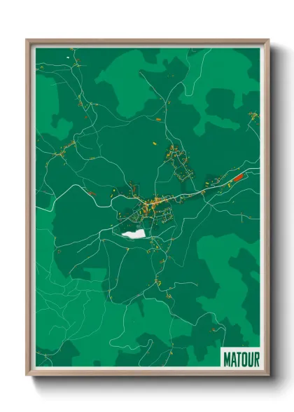 Une affiche de carte sur Matour
