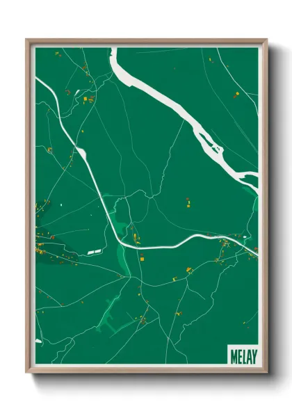 Une affiche de carte sur Melay