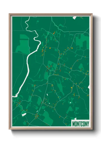 Une affiche de carte sur Montcony