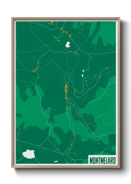 Une affiche de carte sur Montmelard