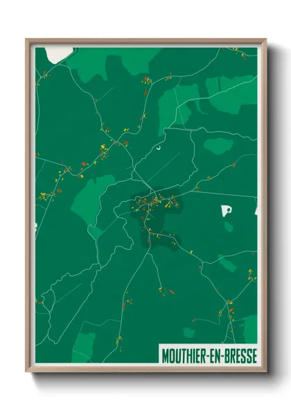 Une affiche de carte sur Mouthier-en-Bresse