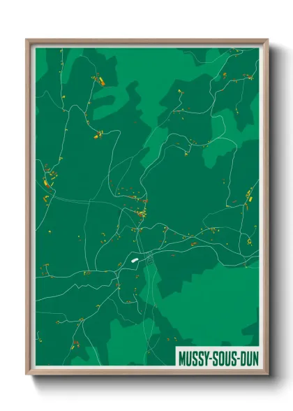 Une affiche de carte sur Mussy-sous-Dun