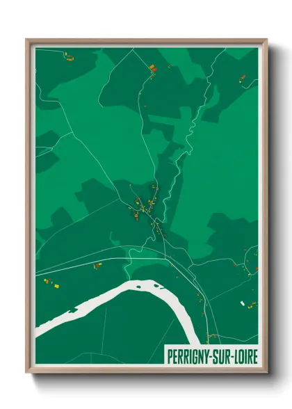 Une affiche de carte sur Perrigny-sur-Loire