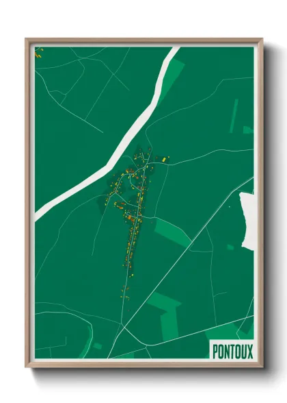 Une affiche de carte sur Pontoux