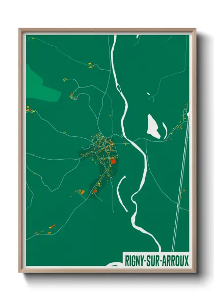Une affiche de carte sur Rigny-sur-Arroux