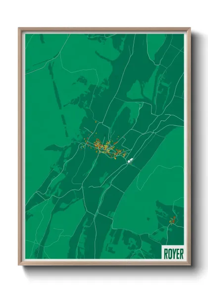 Une affiche de carte sur Royer
