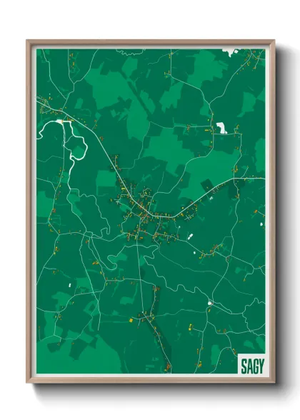Une affiche de carte sur Sagy