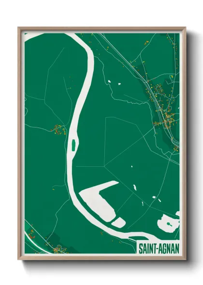 Une affiche de carte sur Saint-Agnan
