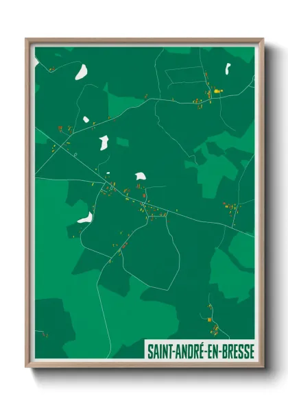 Une affiche de carte sur Saint-André-en-Bresse