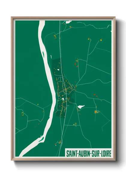 Une affiche de carte sur Saint-Aubin-sur-Loire