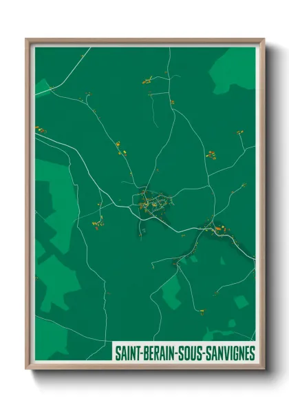 Une affiche de carte sur Saint-Berain-sous-Sanvignes