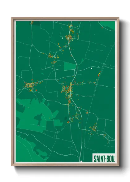 Une affiche de carte sur Saint-Boil