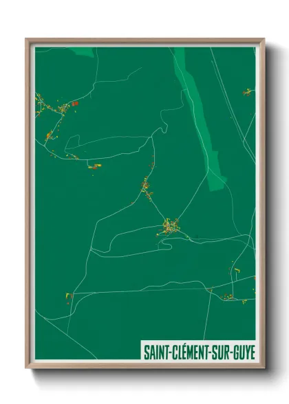 Une affiche de carte sur Saint-Clément-sur-Guye