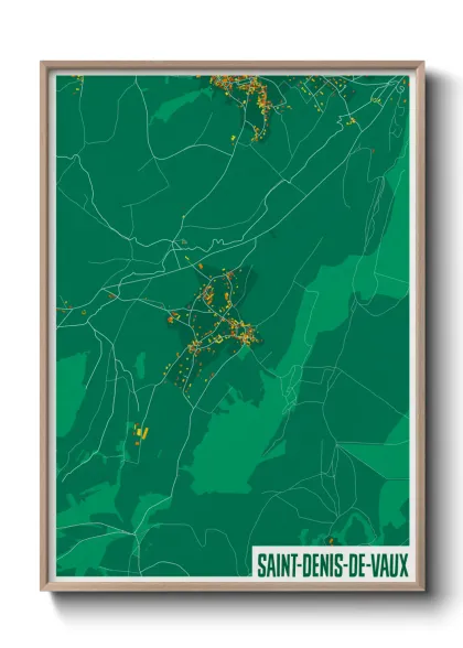 Une affiche de carte sur Saint-Denis-de-Vaux