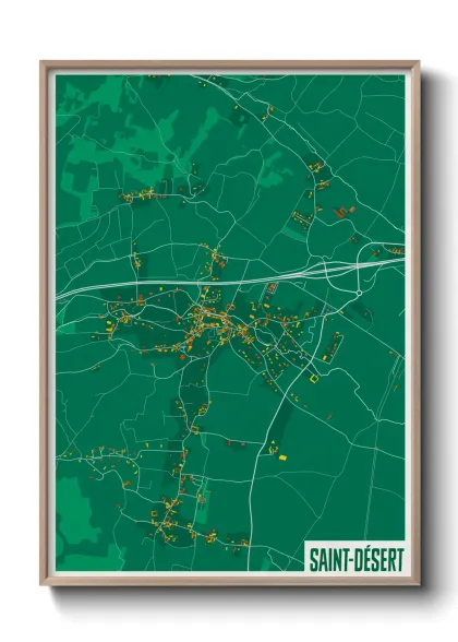 Une affiche de carte sur Saint-Désert