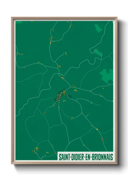 Une affiche de carte sur Saint-Didier-en-Brionnais