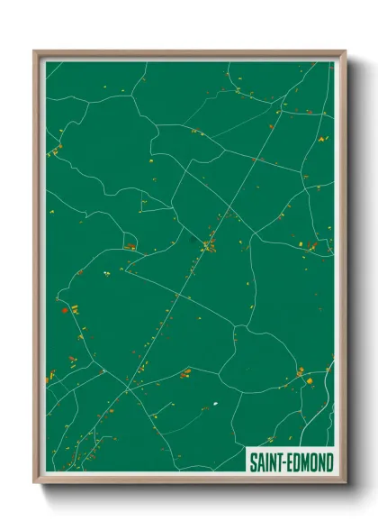 Une affiche de carte sur Saint-Edmond