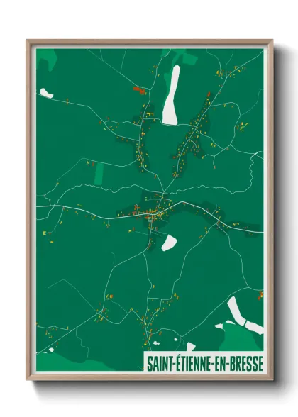 Une affiche de carte sur Saint-Étienne-en-Bresse