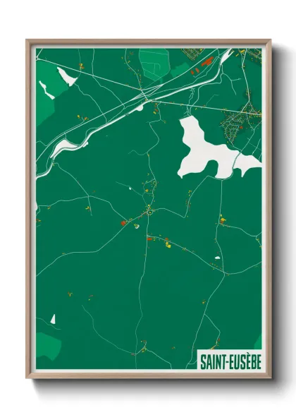 Une affiche de carte sur Saint-Eusèbe