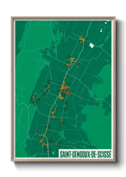Une affiche de carte sur Saint-Gengoux-de-Scissé