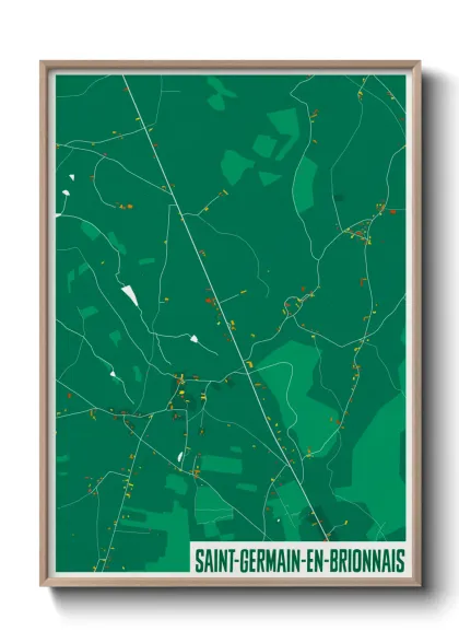 Une affiche de carte sur Saint-Germain-en-Brionnais