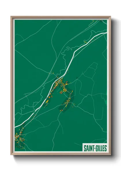 Une affiche de carte sur Saint-Gilles