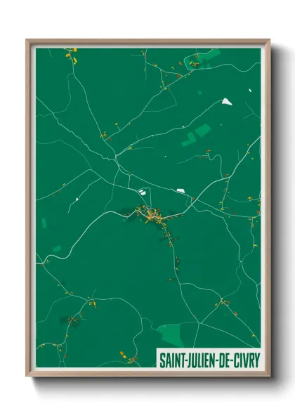Une affiche de carte sur Saint-Julien-de-Civry