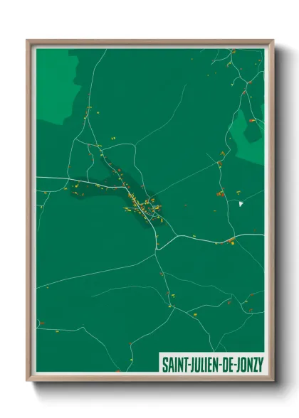 Une affiche de carte sur Saint-Julien-de-Jonzy