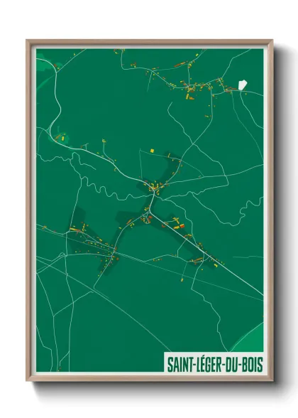 Une affiche de carte sur Saint-Léger-du-Bois