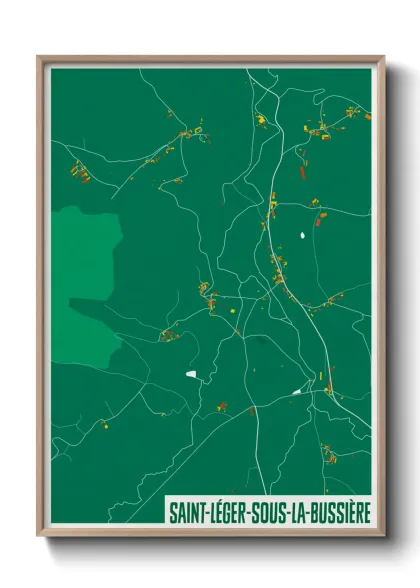 Une affiche de carte sur Saint-Léger-sous-la-Bussière