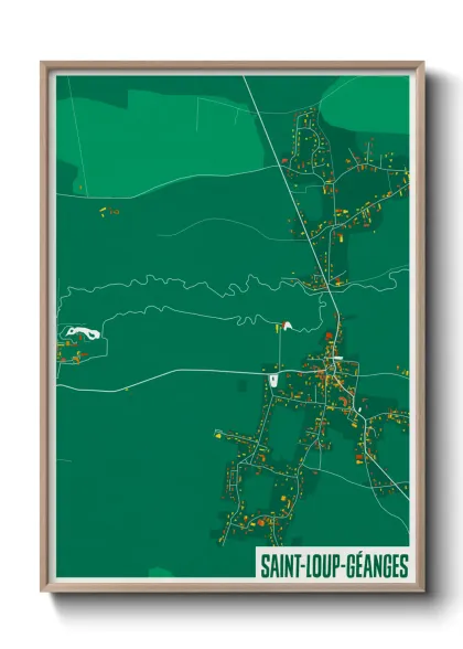 Une affiche de carte sur Saint-Loup-Géanges