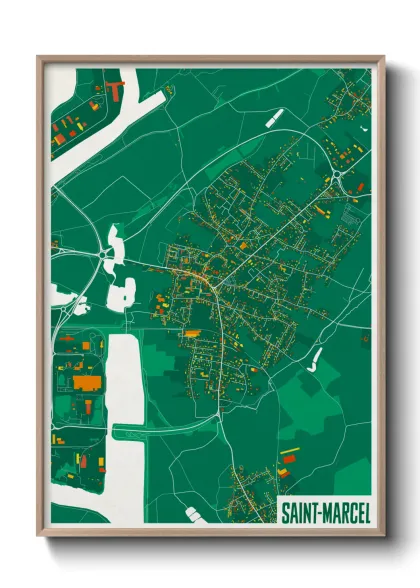 Une affiche de carte sur Saint-Marcel