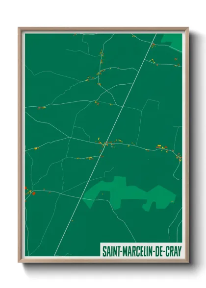 Une affiche de carte sur Saint-Marcelin-de-Cray