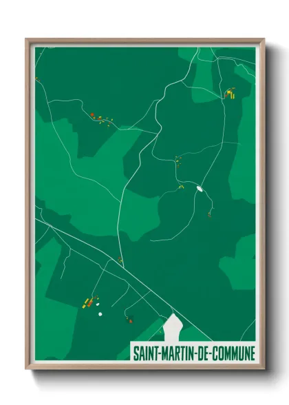 Une affiche de carte sur Saint-Martin-de-Commune