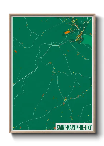 Une affiche de carte sur Saint-Martin-de-Lixy