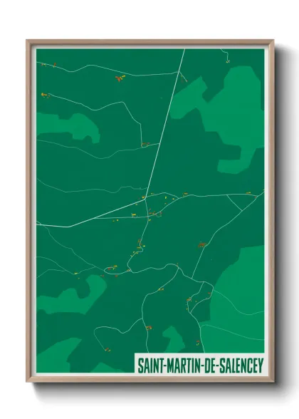 Une affiche de carte sur Saint-Martin-de-Salencey